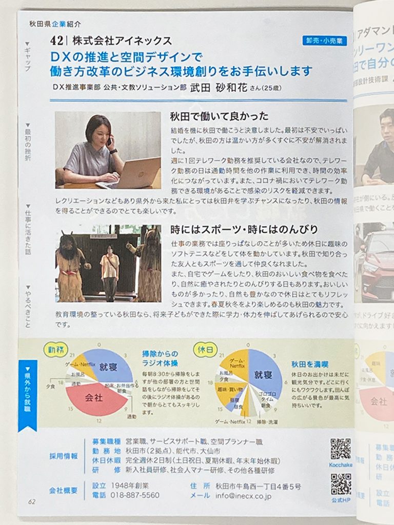 2022年度 秋田県就活情報誌「百人百色」